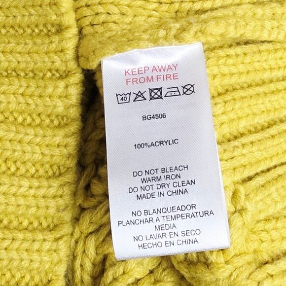 NEW Anthropologie Chunky Knit Flutter Sleeved Yellow Sweater Vest, Size XL, NWT - Picture 5 of 6